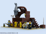 LEGO CUSTOM -- JAWS : AMITY ISLAND DOCK SCENE : CHIEF BRODY MATT HOOPER QUINT