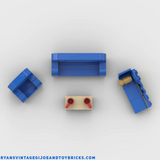 LEGO CITY -- CUSTOM BLUE LIVING ROOM FURNITURE : COUCH : CHAIR : CHAISE LOUNGE