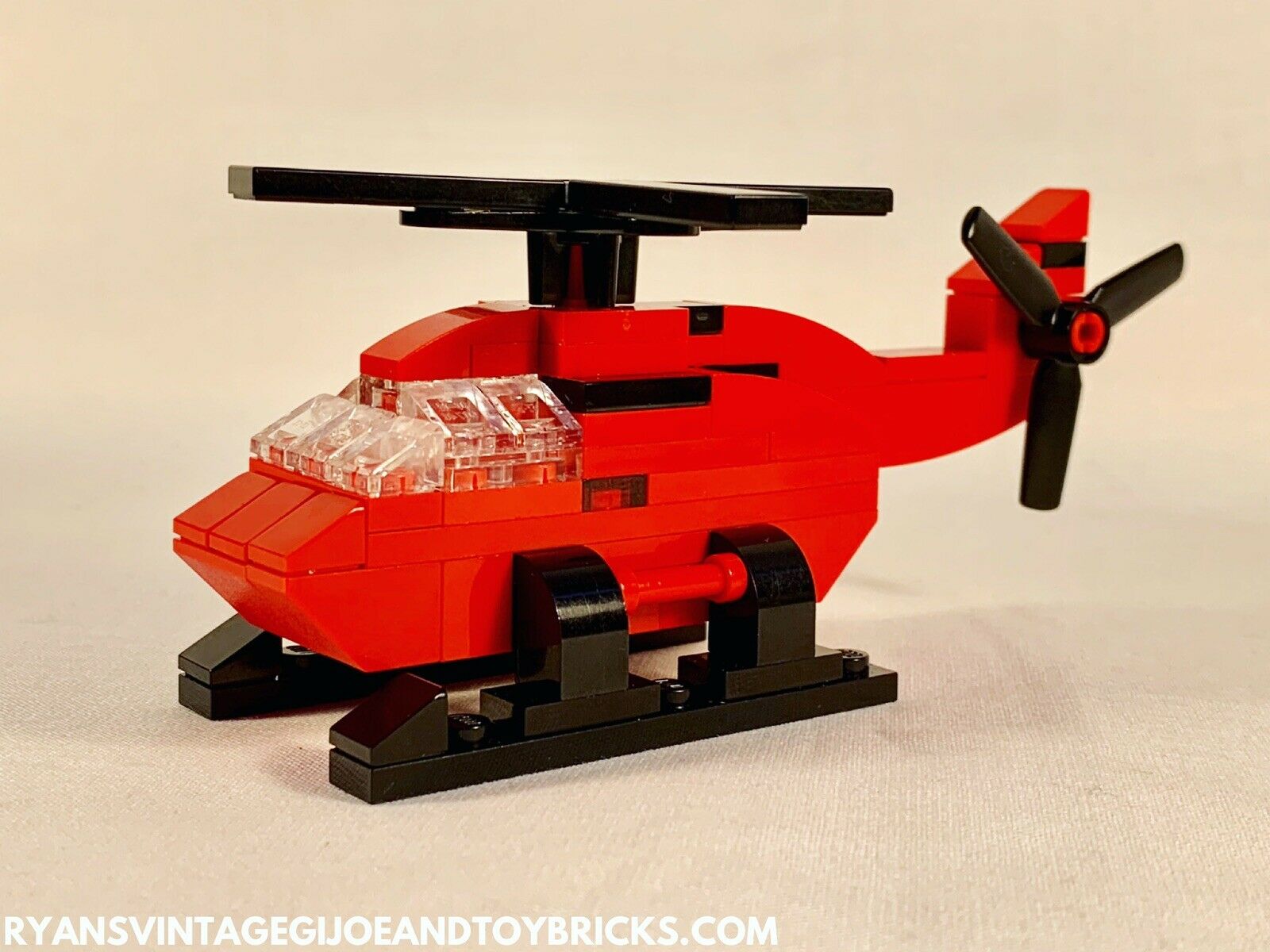 LEGO CITY -- CUSTOM MINI RED HELICOPTER VEHICLE MOC + PDF INSTRUCTIONS