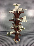 LEGO CITY -- CUSTOM WINTER FOREST TREE WITH SNOWY OWL & 8 LEAVES : NEW PIECES PARTS
