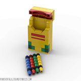 LEGO CUSTOM MOC -- TEACHER / STUDENT CRAYON BOX GIFT DISPLAY FOR CLASSROOM