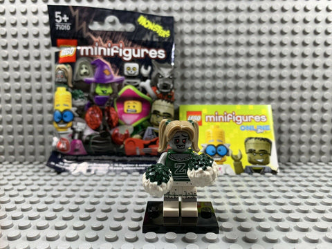 LEGO MONSTERS -- SERIES 14 ZOMBIE CHEERLEADER MINIFIGURE WITH POM-POMS NEW