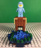 LEGO CUSTOM -- SERIES 15 SHARK SUIT GUY MINIFIGURE WITH OCEAN DIVE DISPLAY MOC