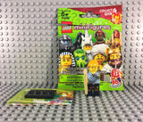 LEGO CUSTOM -- SERIES 13 CARPENTER MINIFIGURE WITH WOODWORKING TABLE DISPLAY MOC
