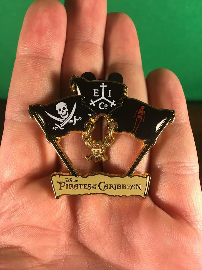 WALT DISNEY -- OFFICIAL PIRATES OF THE CARIBBEAN TRILOGY FLAGS TRADING PIN 57835